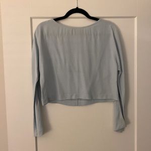 Zara cropped blue blouse